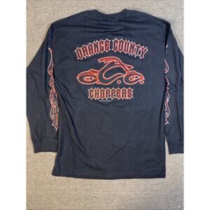 2003 Orange County Choppers Long Sleeve Flame Sleeve Shirt Large 21x32
